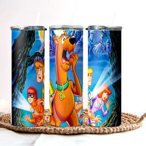 Scooby doo inspired 20 oz. stainless steel tumbler with lid and straw